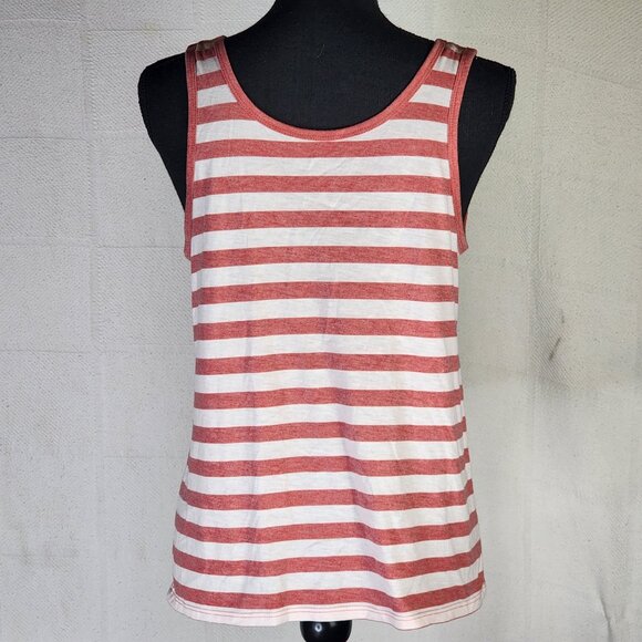 Fifth Sun Red White Stripe Blue Pocket with White Stars Poly Rayon Tank Top Sz L - Picture 12 of 16